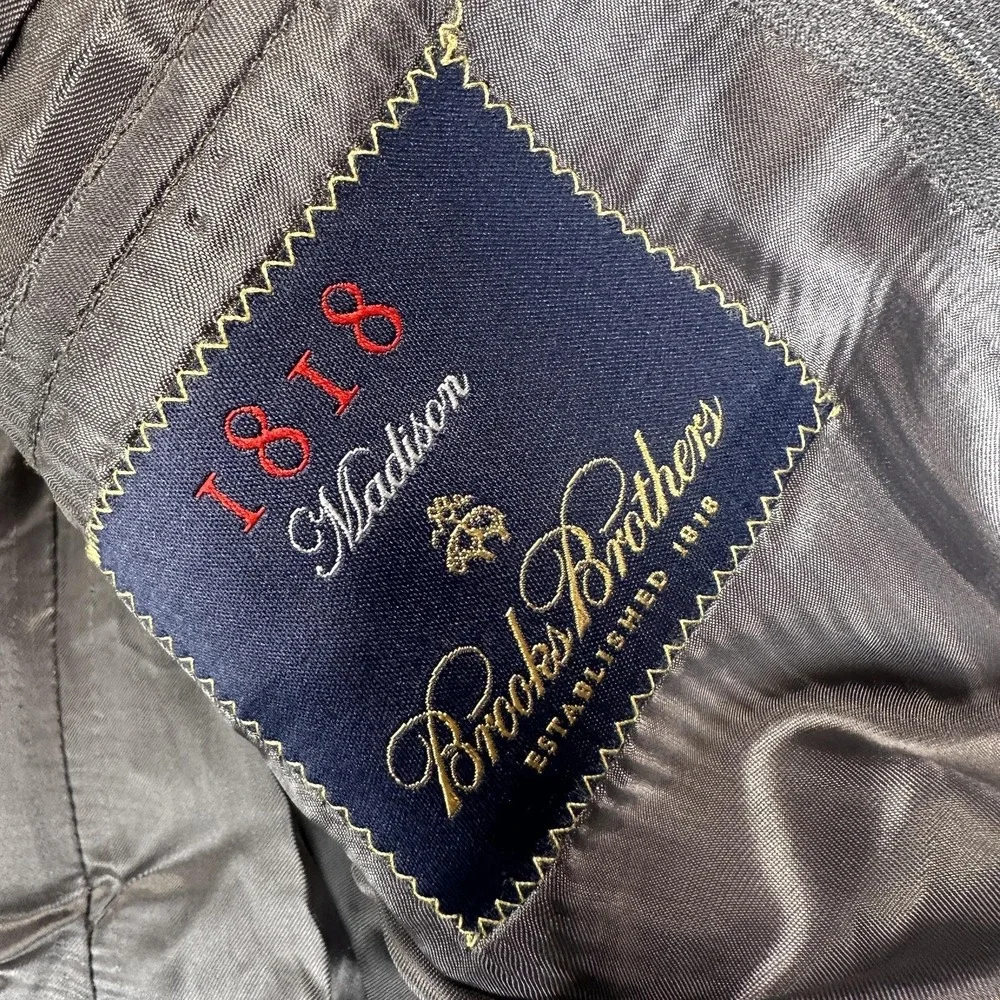 Brooks Brothers 1818 Madison Suit Mens Blazer 48 Pants 43x28 Gray Wool 2 Piece